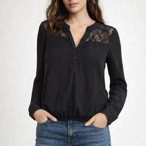 Garage Black Lace Detail Blouse